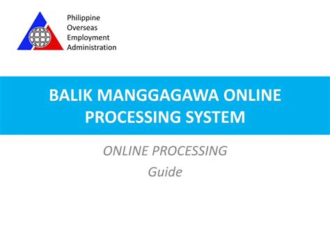 poea tagbilaran|POEA Online Processing System for Balik.